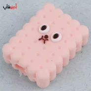 محافظ کابل شارژ طرح بیسکویت صورتی