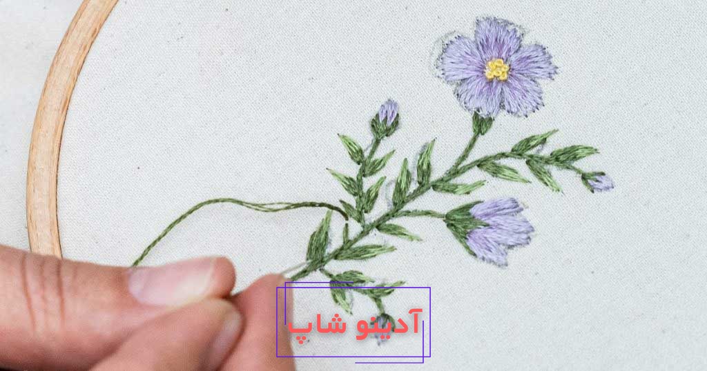 گلدوزی طرح گل و بته