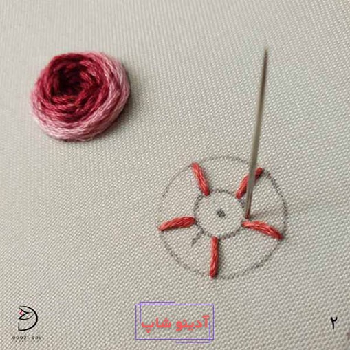 آموزش دوخت رز عنکبوتی در گلدوزی-2