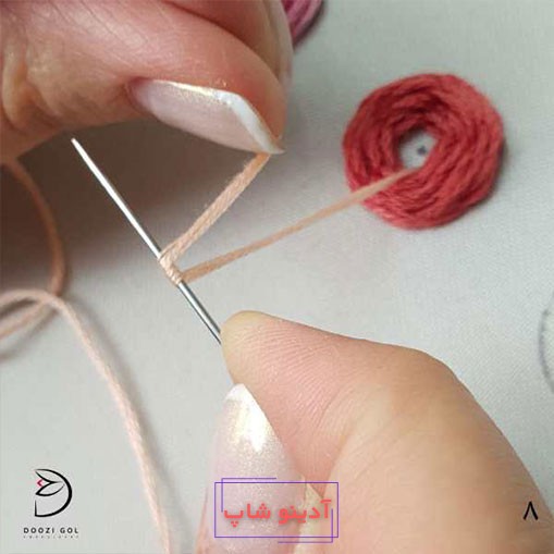 آموزش دوخت رز عنکبوتی در گلدوزی-8