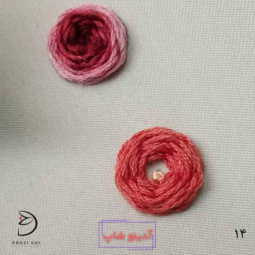 آموزش دوخت رز عنکبوتی در گلدوزی-14