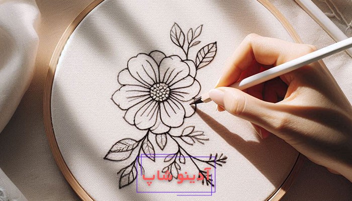 آماده‌سازی پارچه برای گلآدینوشاپ ساده روی پارچه