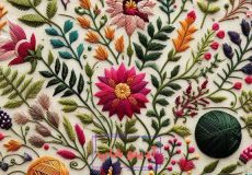 آشنایی با ساقه دوزی در گلدوزی