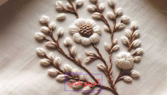 گلدوزی با نخ معمولی