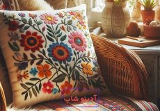 طرح خام گلدوزی روی کوسن