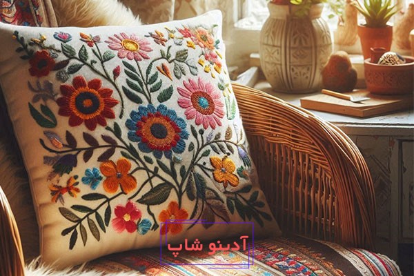 طرح خام گلدوزی روی کوسن