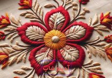 آموزش گلدوزی گل پنج پر