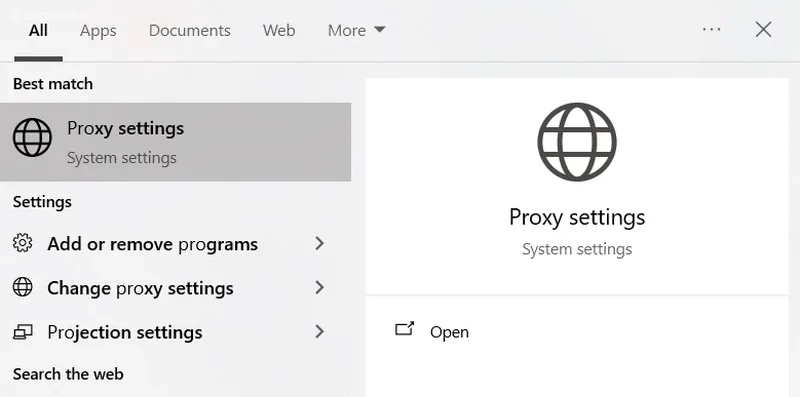 Proxy Settings رفع ارور this site can't be reached در ویندوز ۱۰