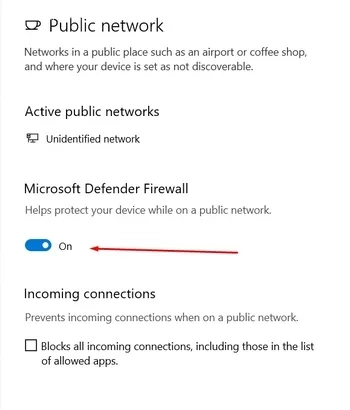 گزینه Windows Defender Firewall رفع مشکل this site can t be reached در کروم