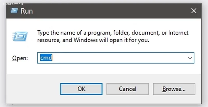 پنجره Run عبارت cmd مشکل کروم this site can t be reached