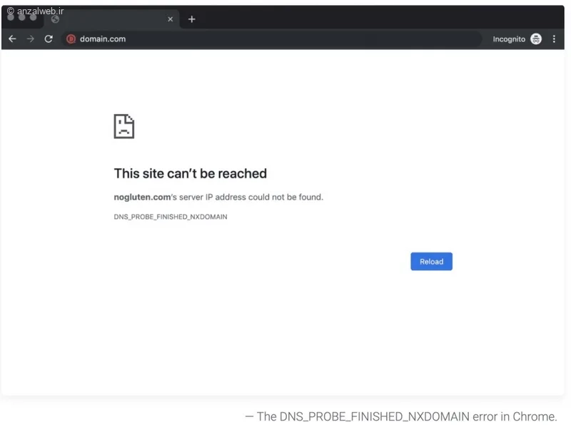 مشکل کروم this site can t be reached "DNS_PROBE_FINISHED_NXDOMAIN"