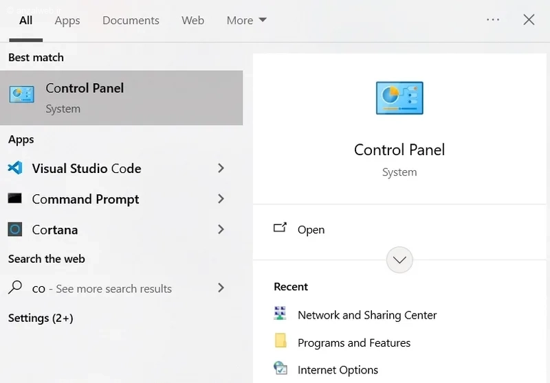 Control Panel رفع ارور this site can't be reached در ویندوز 11