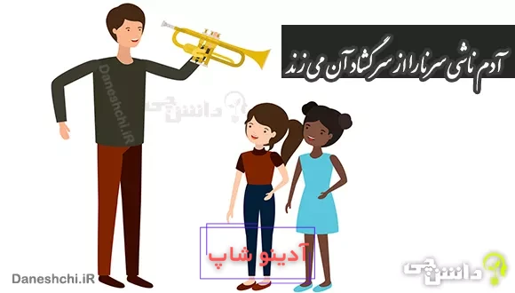 آدم ناشی سرنا را از سر گشاد آن می زند