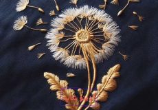 طرح خام گلدوزی قاصدک برای گلدوزی