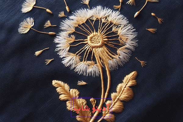 طرح خام گلدوزی قاصدک برای گلدوزی