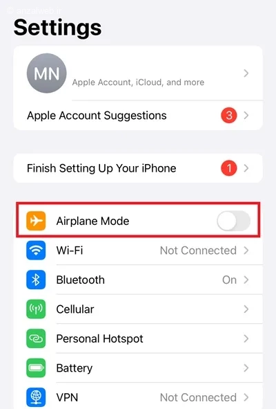 ارسال نشدن پیام در ایفون با حالت هواپیما