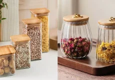 بانکه حبوبات شیشه ای + جدیدترین و خاص ترین مدل های بانکه حبوبات شیشه ای برای نظم دهی کابینت