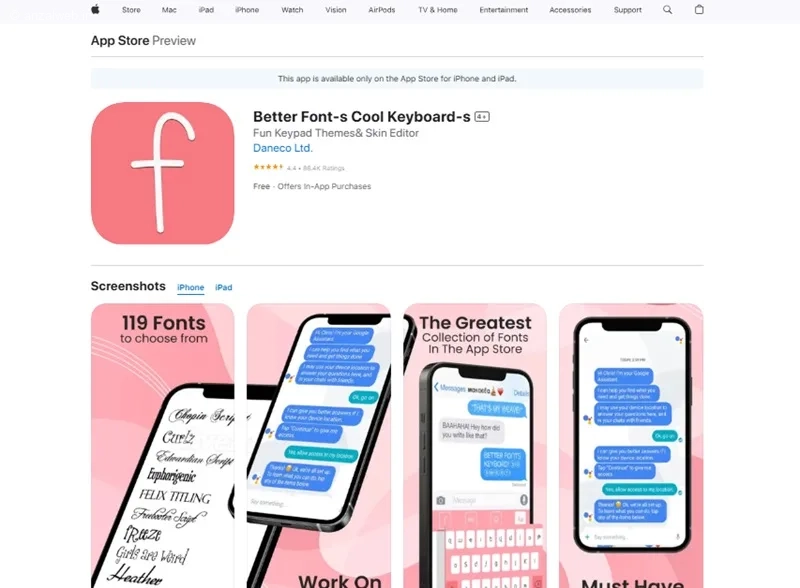 تغییر فونت کیبورد آیفون