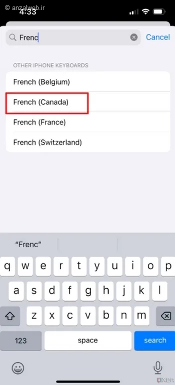 تغییر دادن زبان اپل واچ انتخاب زبان