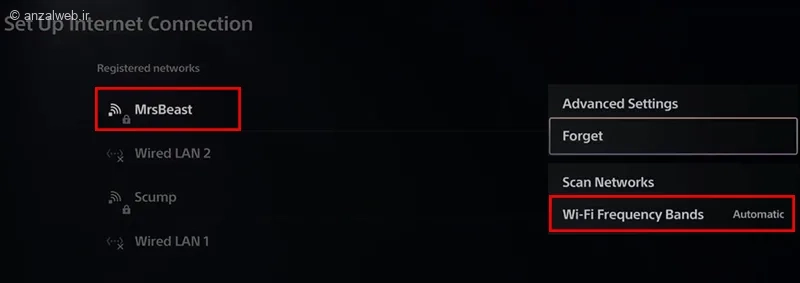 تغییر باندهای فرکانسی برای حل مشکل اتصال به حساب کاربری