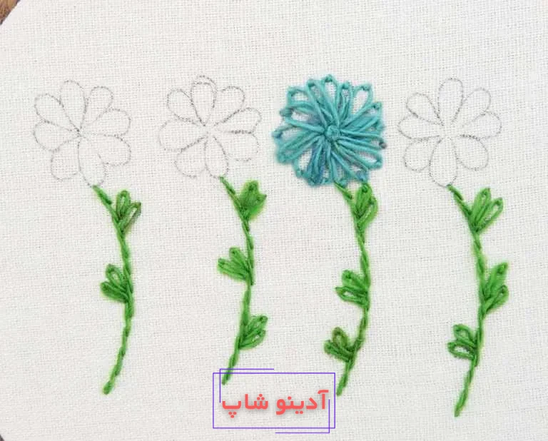 آموزش گلدوزی گل داوودی