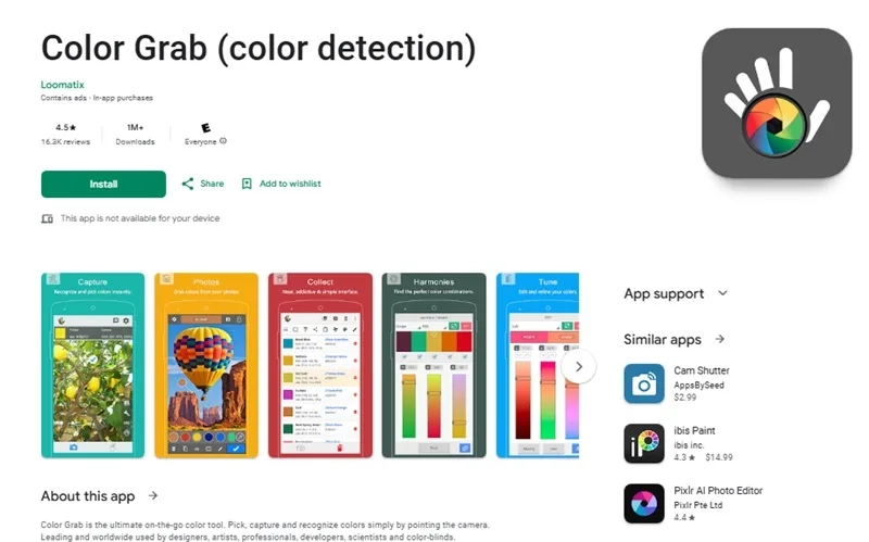 تشخیص کد رنگ از روی عکس