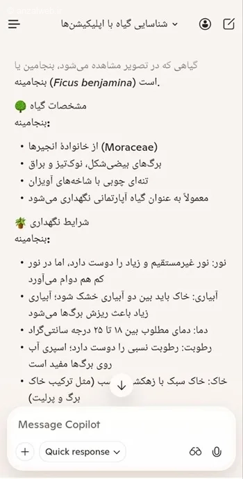 چت با Copilot در اندروید