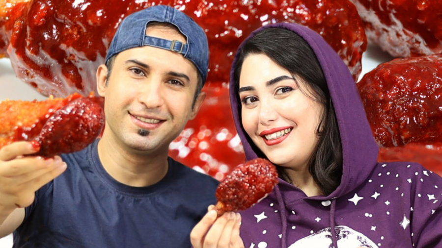 اسمر فود مرغ سوخاری کره ای با سس مخصوص / موکبانگ / چالش اسمر / asmr food