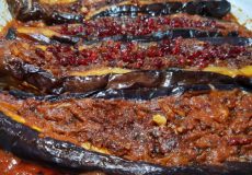 طرز تهیه بادمجون شکم پر فوق العاده خوشمزه