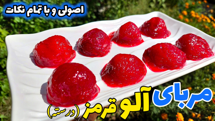طرز تهیه مربای آلو قرمز مجلسی و خوشمزه/ مربای آلو قرمز/ مربا آلو
