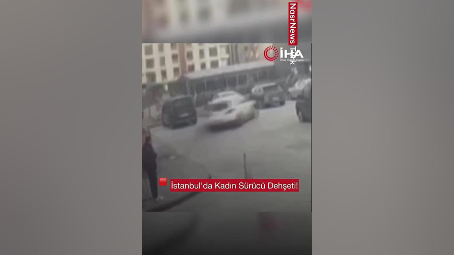 لحظه برخورد راننده زن با ۹ خودرو و سقوط از ارتفاع