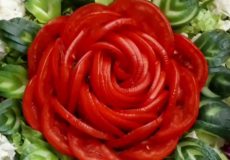 کلیپ آموزش گل با گوجه . تزیین سالاد