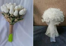 دسته گل سفید عروسی
