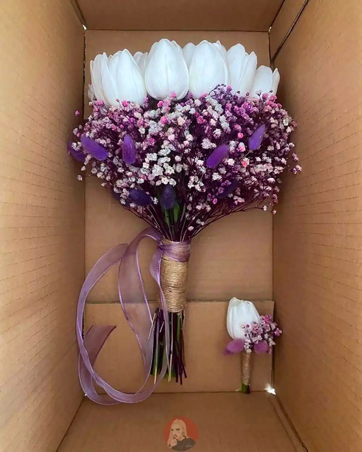 دسته گل سفید عروسی