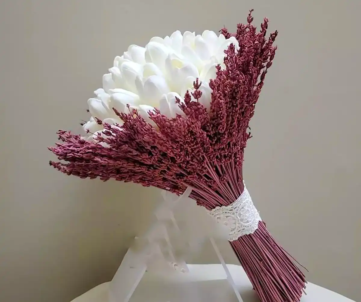 دسته گل سفید عروسی