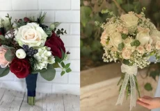 دسته گل جدید عروس + زیباترین مدل های دسته گل عروس با ژیپسوفیلا و رز