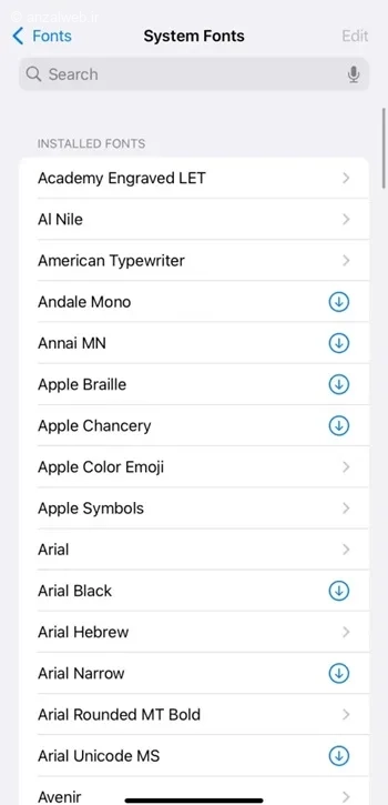 آموزش تغییر دادن فونت آیفون