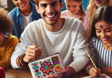 آموزش گلدوزی روی جامدادی