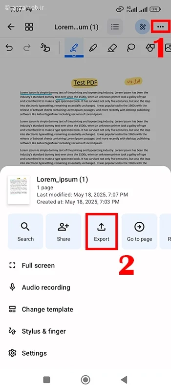 ویرایش فایل پی دی اف در گوشی اندروید با برنامه Notewise