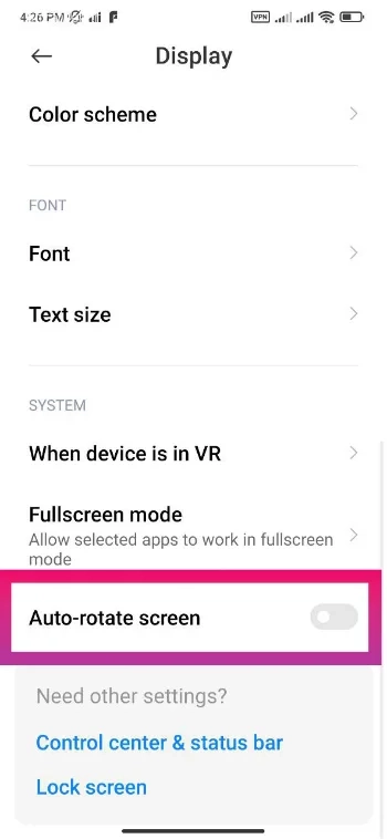 مراحل تصویری حل مشکل نچرخیدن صفحه گوشی شیائومی