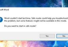 آموزش رفع ارور Word Couldn't Start Last Time ورد