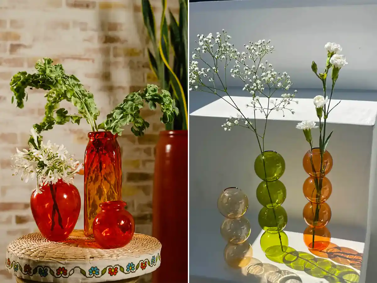 گلدان شیشه ای فانتزی