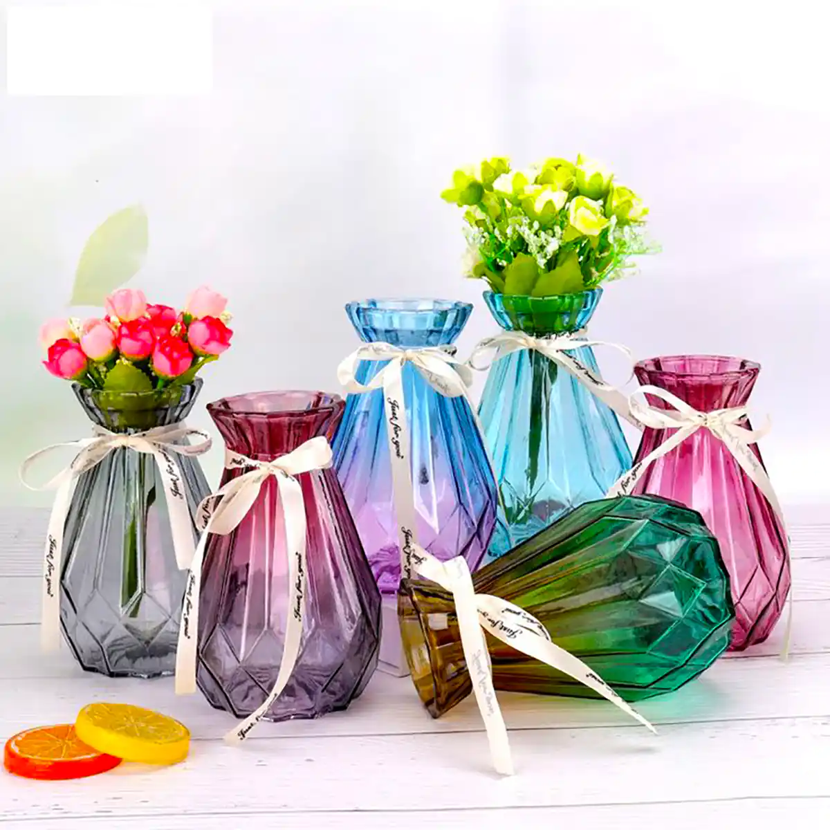 گلدان شیشه ای فانتزی