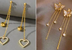 گوشواره طلا آویزی جذاب