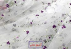 گلدوزی روی پارچه حریر