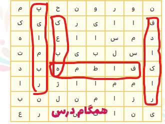 جواب بگرد و پیدا کن صفحه ۹۶ هدیه چهارم درس ۱۴