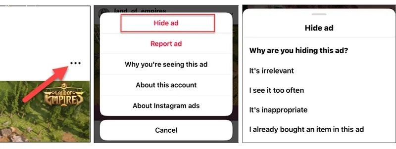 مخفی کردن تبلیغات در اینستاگرام