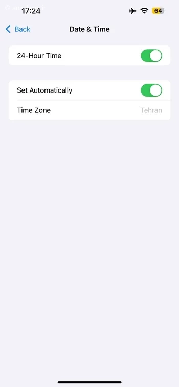 گزینه Set Automatically