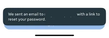 پیامی مبتنی بر اینکه لینک تغییر پسورد اینستاگرام فراموش شده ارسال شد