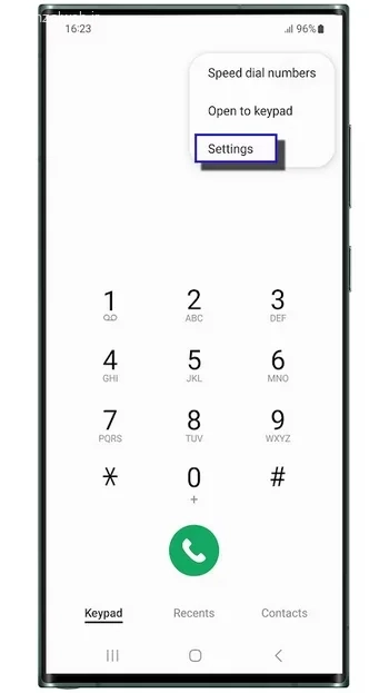 فعال کردن پشت خطی گوشی سامسونگ از تنظیمات